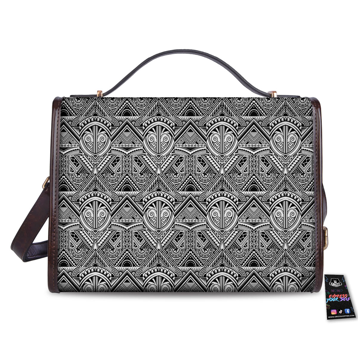 Tattoo Polynesian Tribal Print Pattern Women's Satchel Bag