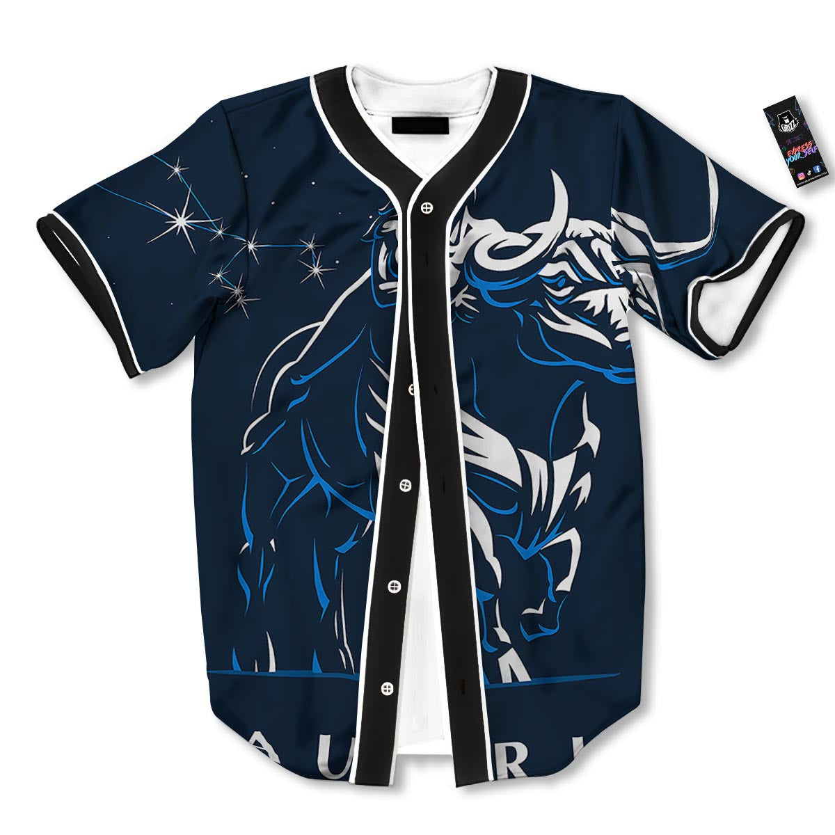 Taurus Constellation Sign Print Baseball Jersey-grizzshop