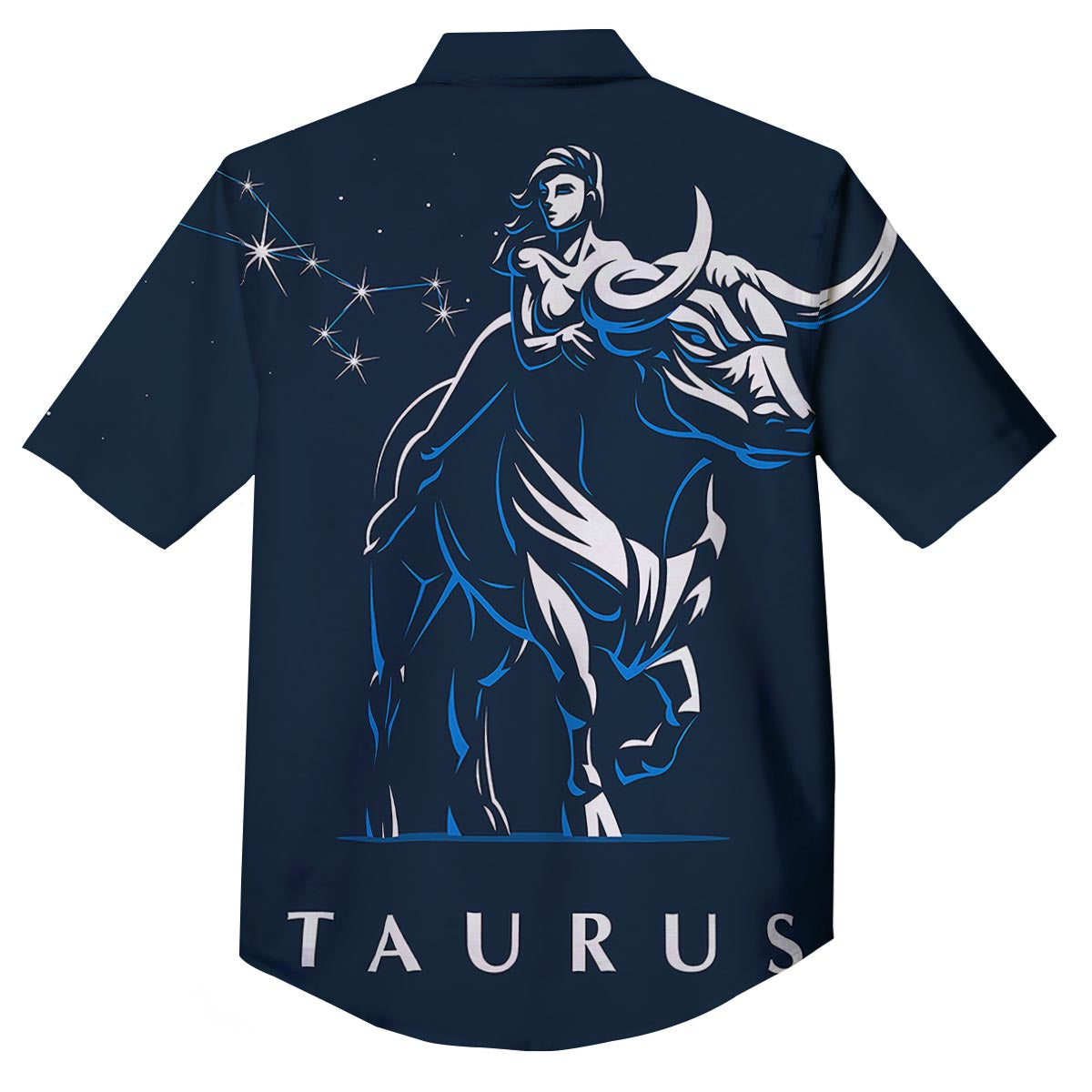 Taurus Constellation Sign Print Button Up Shirt-grizzshop