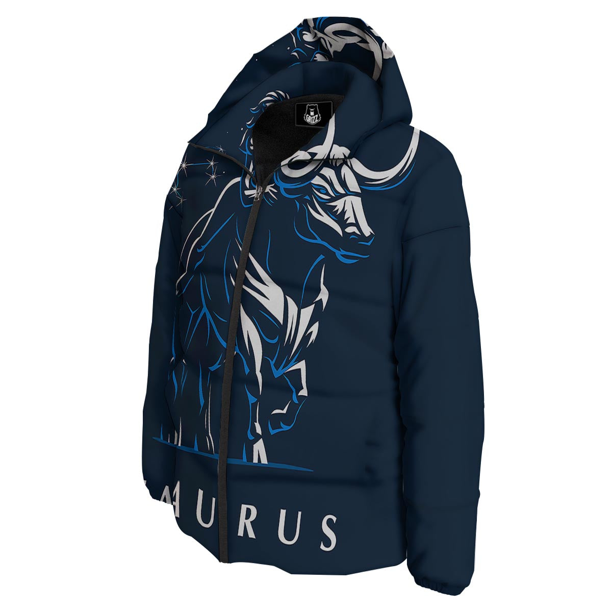 Taurus Constellation Sign Print Down Jacket-grizzshop