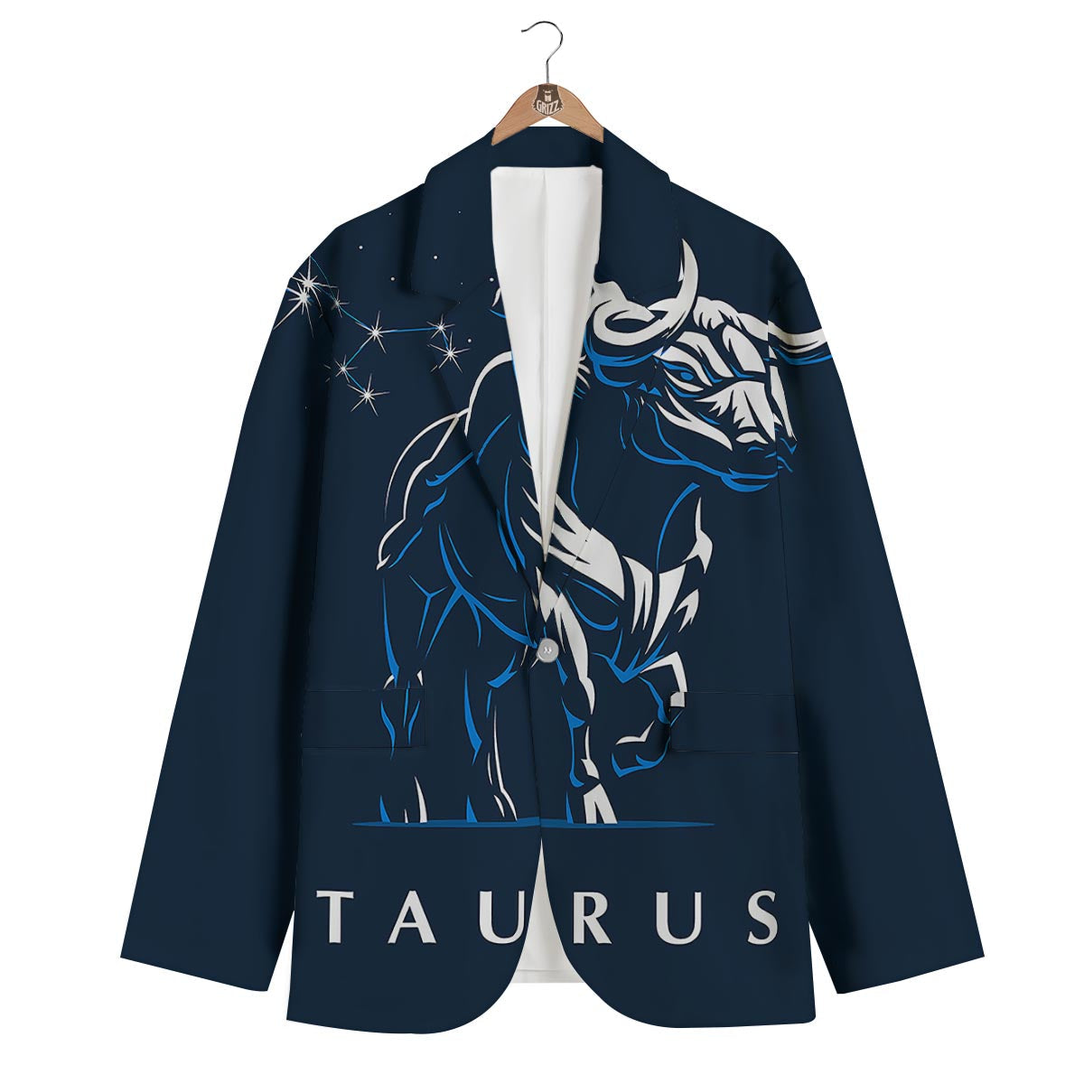 Taurus Constellation Sign Print Men's Blazer-grizzshop