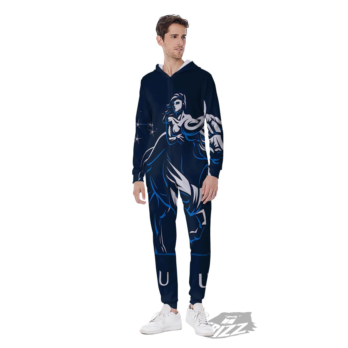 Taurus Constellation Sign Print Men's Jumpsuit-grizzshop