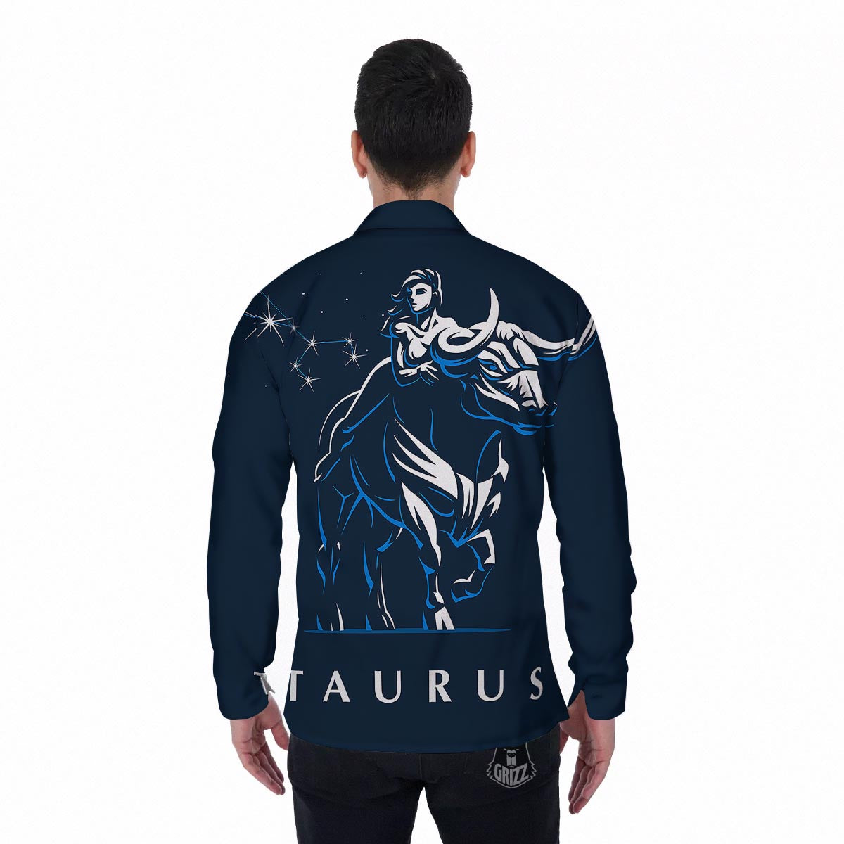 Taurus Constellation Sign Print Men's Long Sleeve Shirts-grizzshop