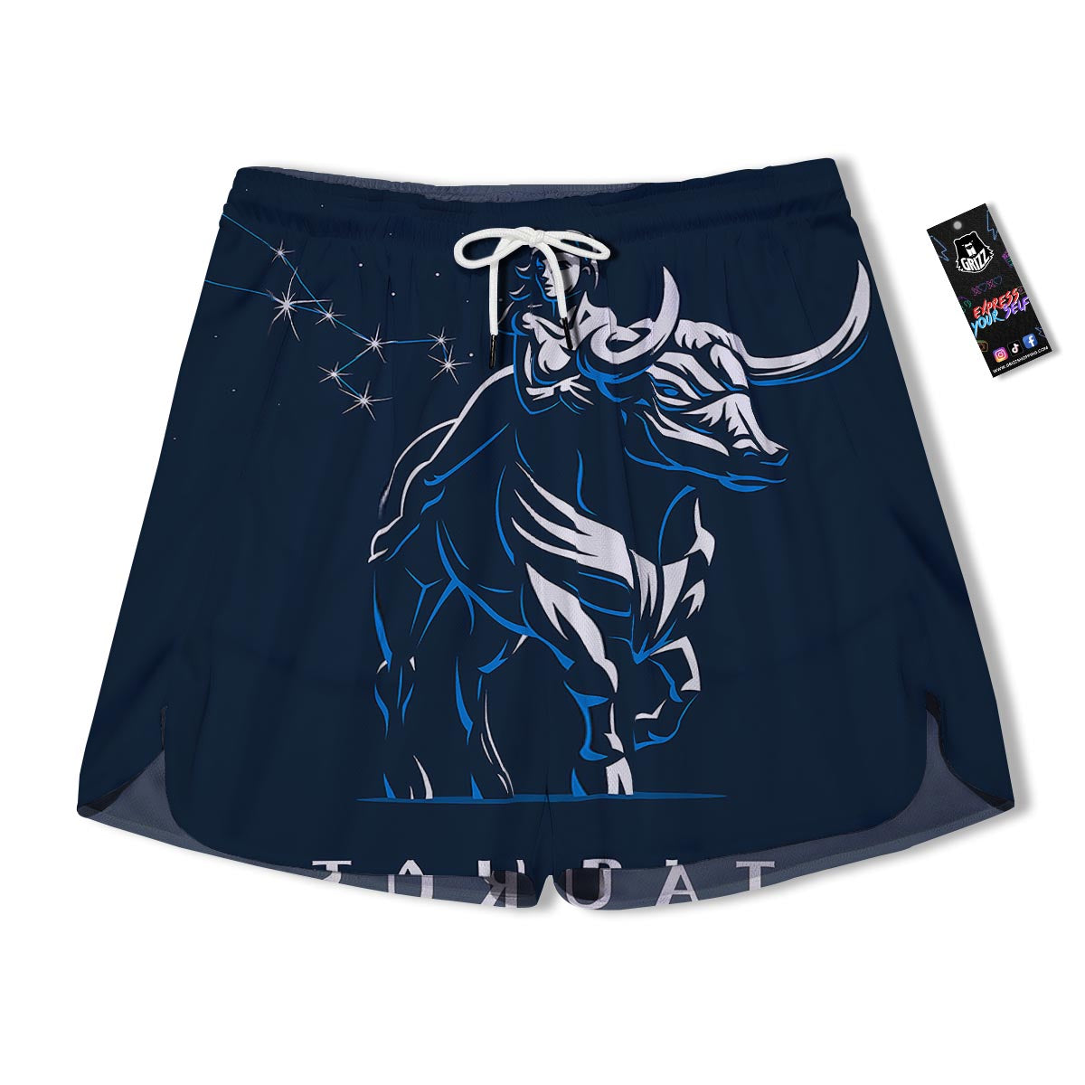Taurus Constellation Sign Print Men's Running Shorts-grizzshop