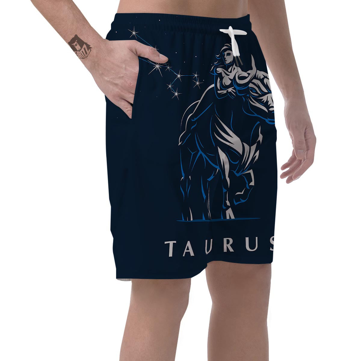 Taurus Constellation Sign Print Men's Shorts-grizzshop