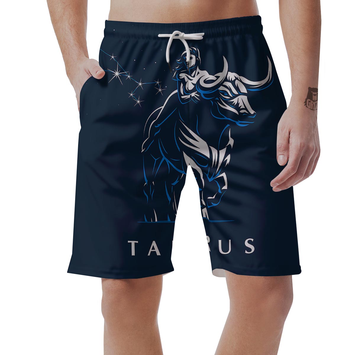 Taurus Constellation Sign Print Men's Shorts-grizzshop