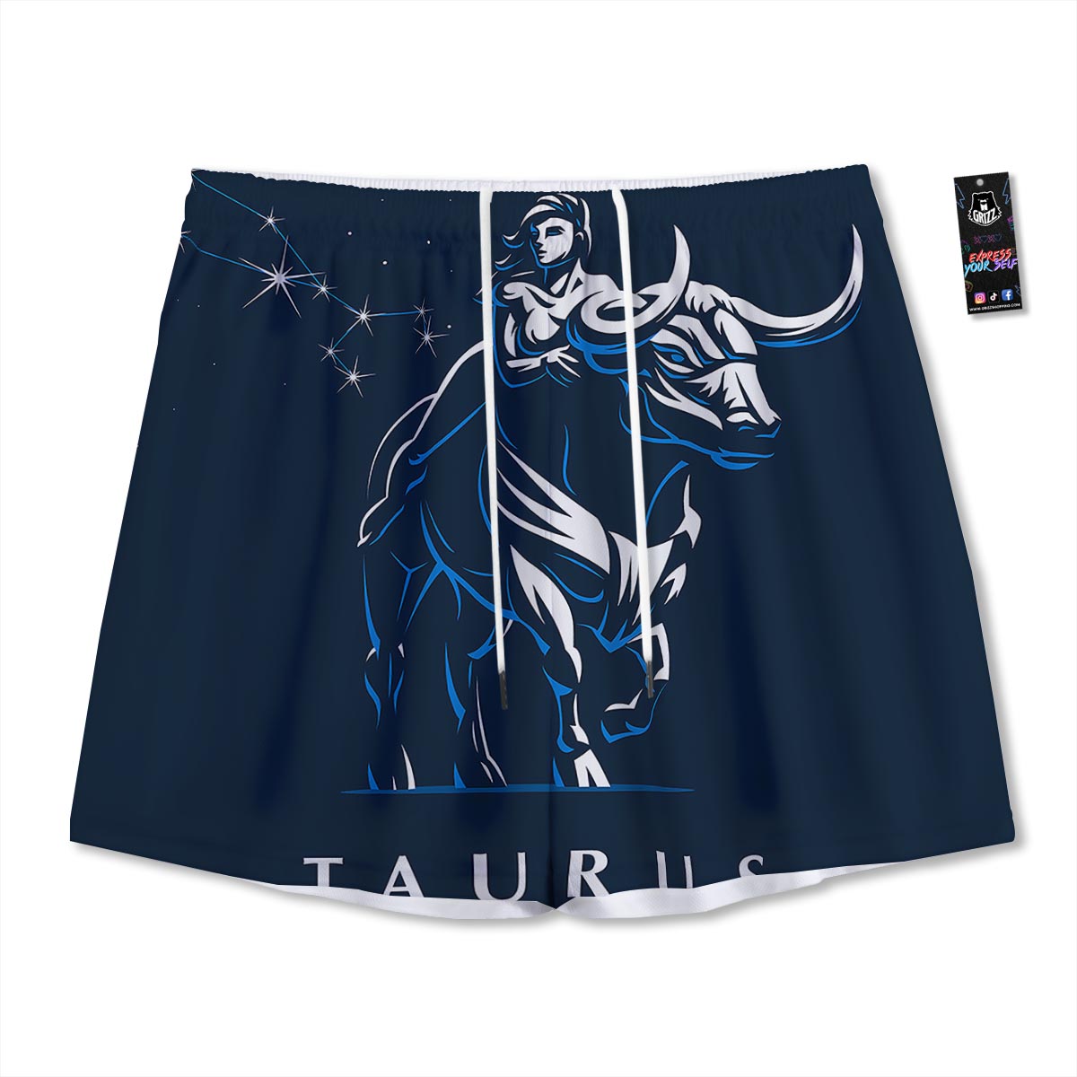 Taurus Constellation Sign Print Mesh Shorts