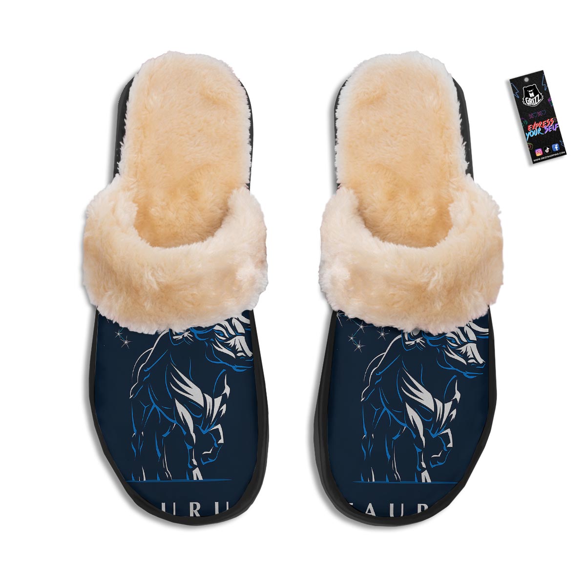 Taurus Constellation Sign Print Slippers-grizzshop