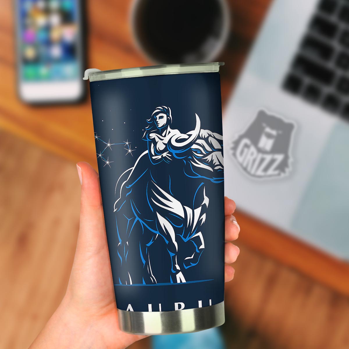 Taurus Constellation Sign Print Tumbler-grizzshop