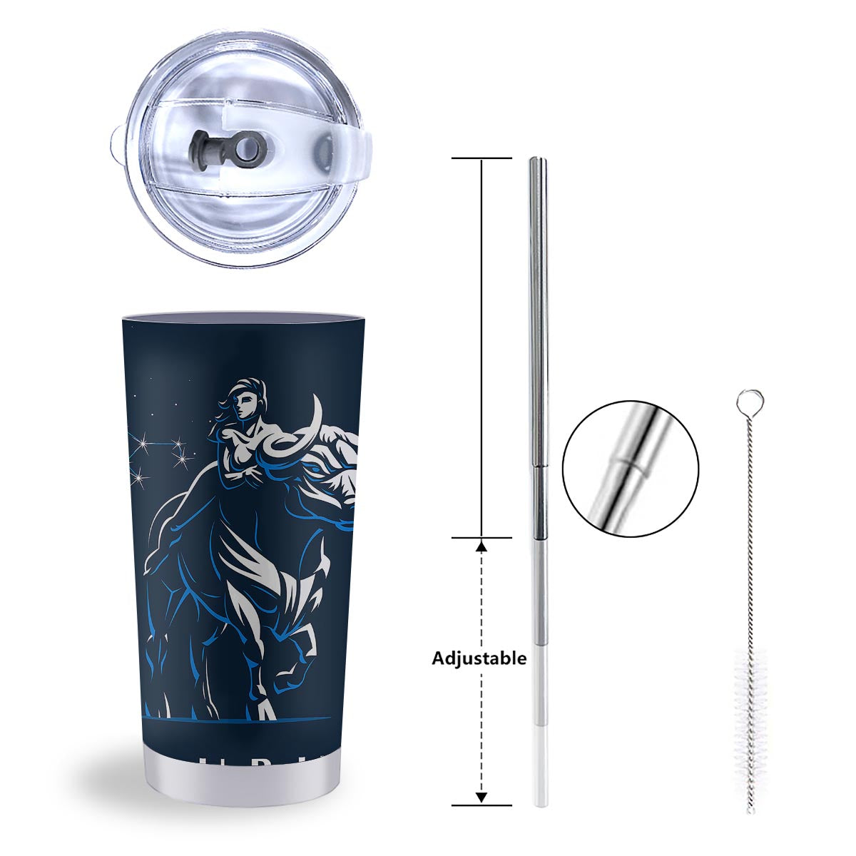 Taurus Constellation Sign Print Tumbler-grizzshop