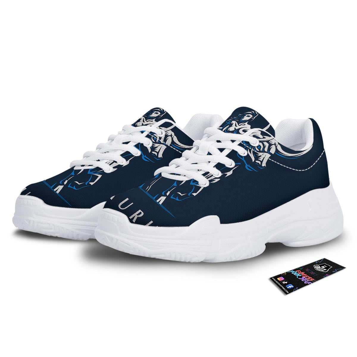 Taurus Constellation Sign Print White Chunky Shoes-grizzshop