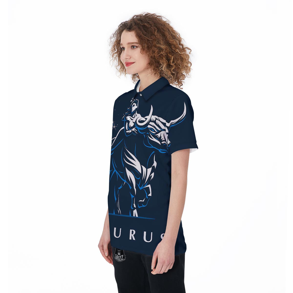 Taurus Constellation Sign Print Women's Golf Shirts-grizzshop