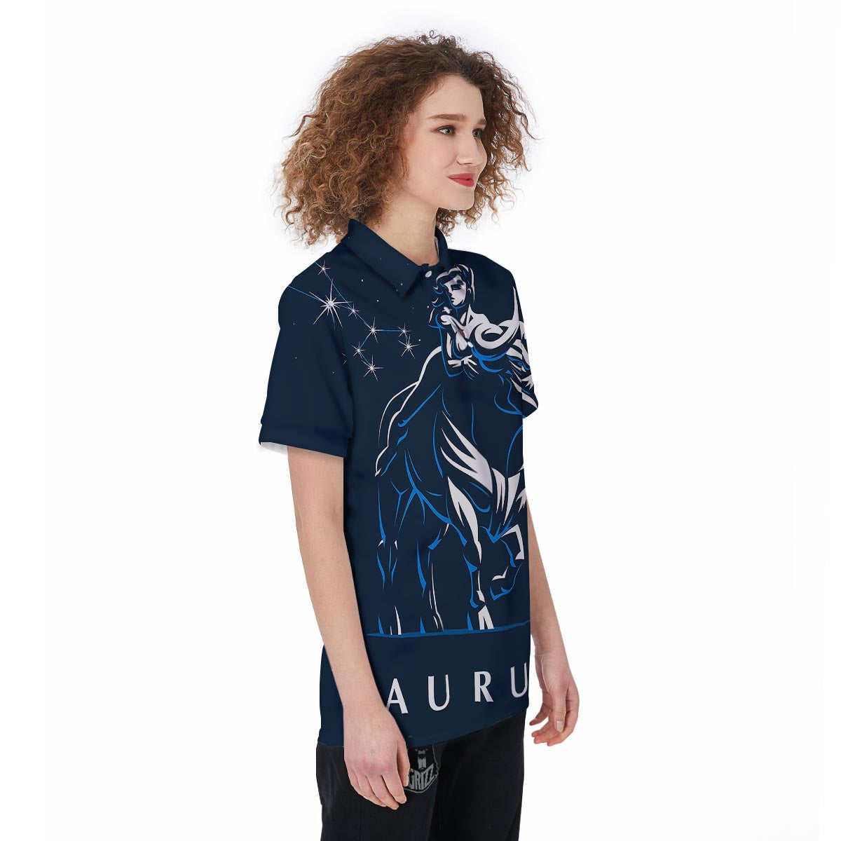 Taurus Constellation Sign Print Women's Golf Shirts-grizzshop