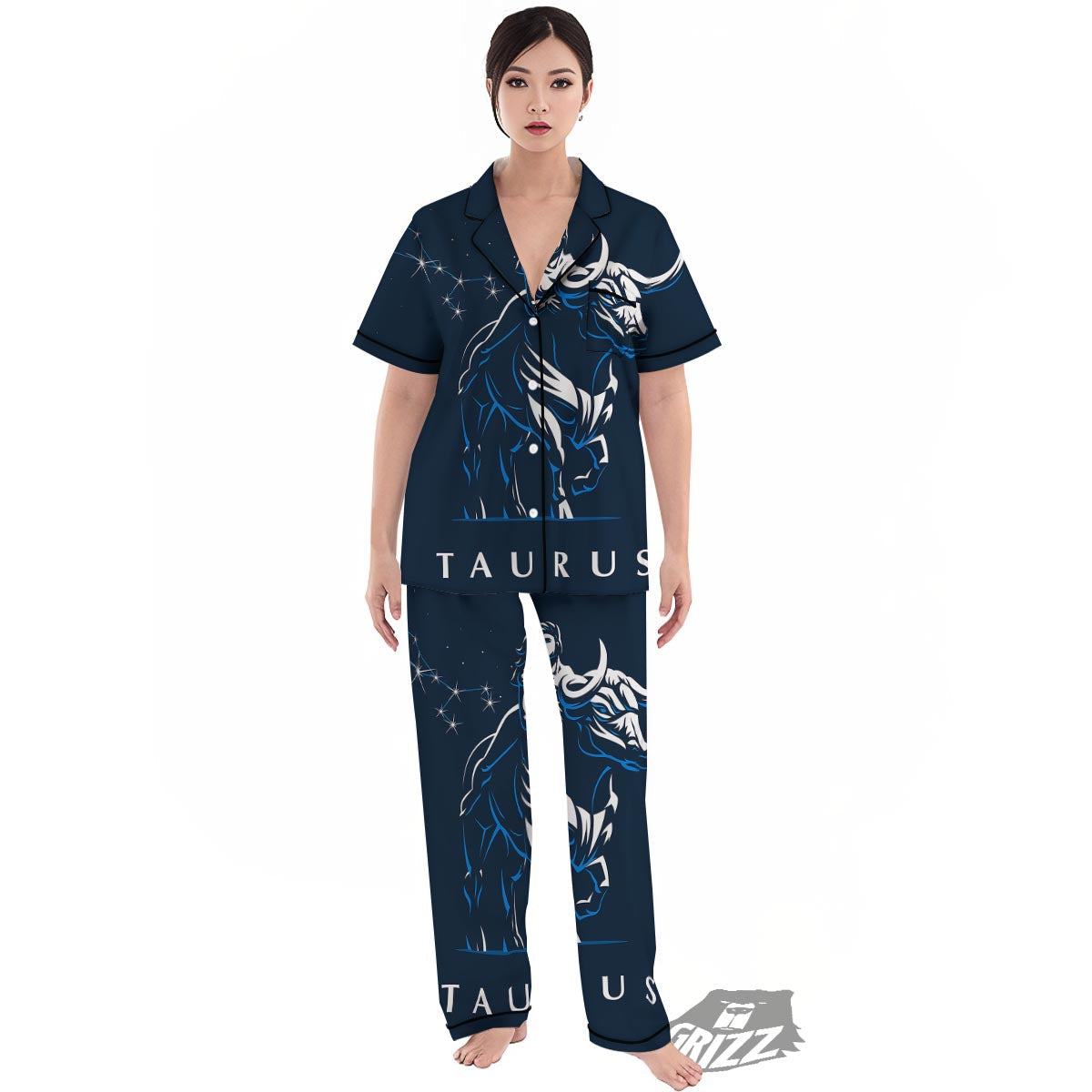 Taurus Constellation Sign Print Women's Pajamas Set-grizzshop