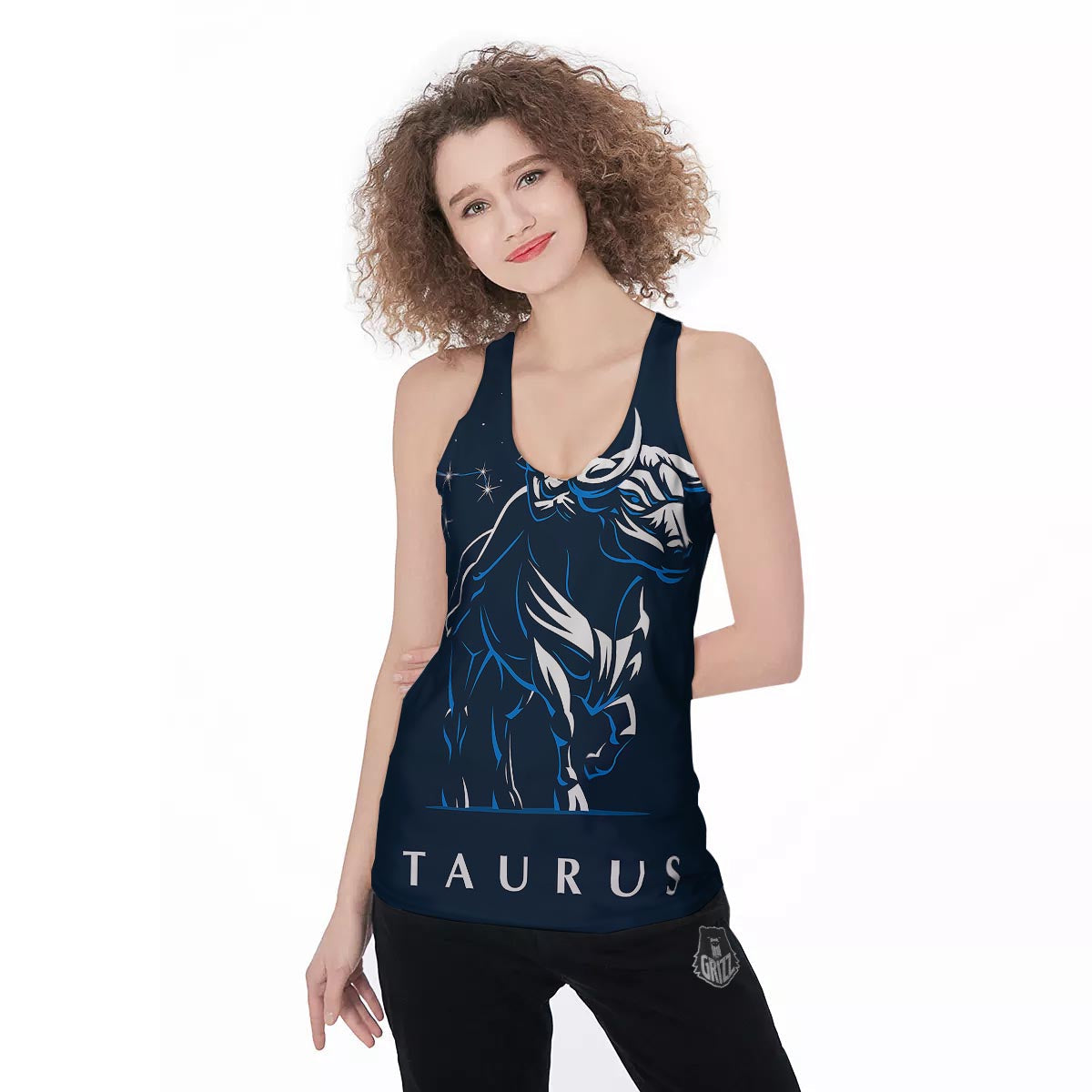 Taurus Constellation Sign Print Women's Racerback Tank Top-grizzshop