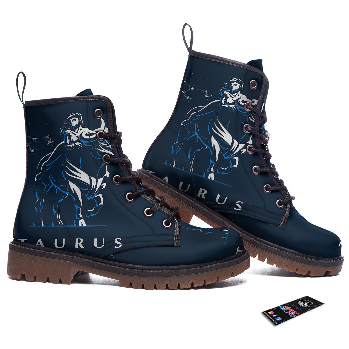 Taurus Constellation Sign Print Work Boots-grizzshop
