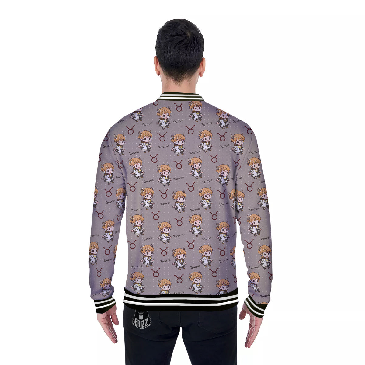 Taurus Cute Cartoon Print Pattern Baseball Jacket-grizzshop