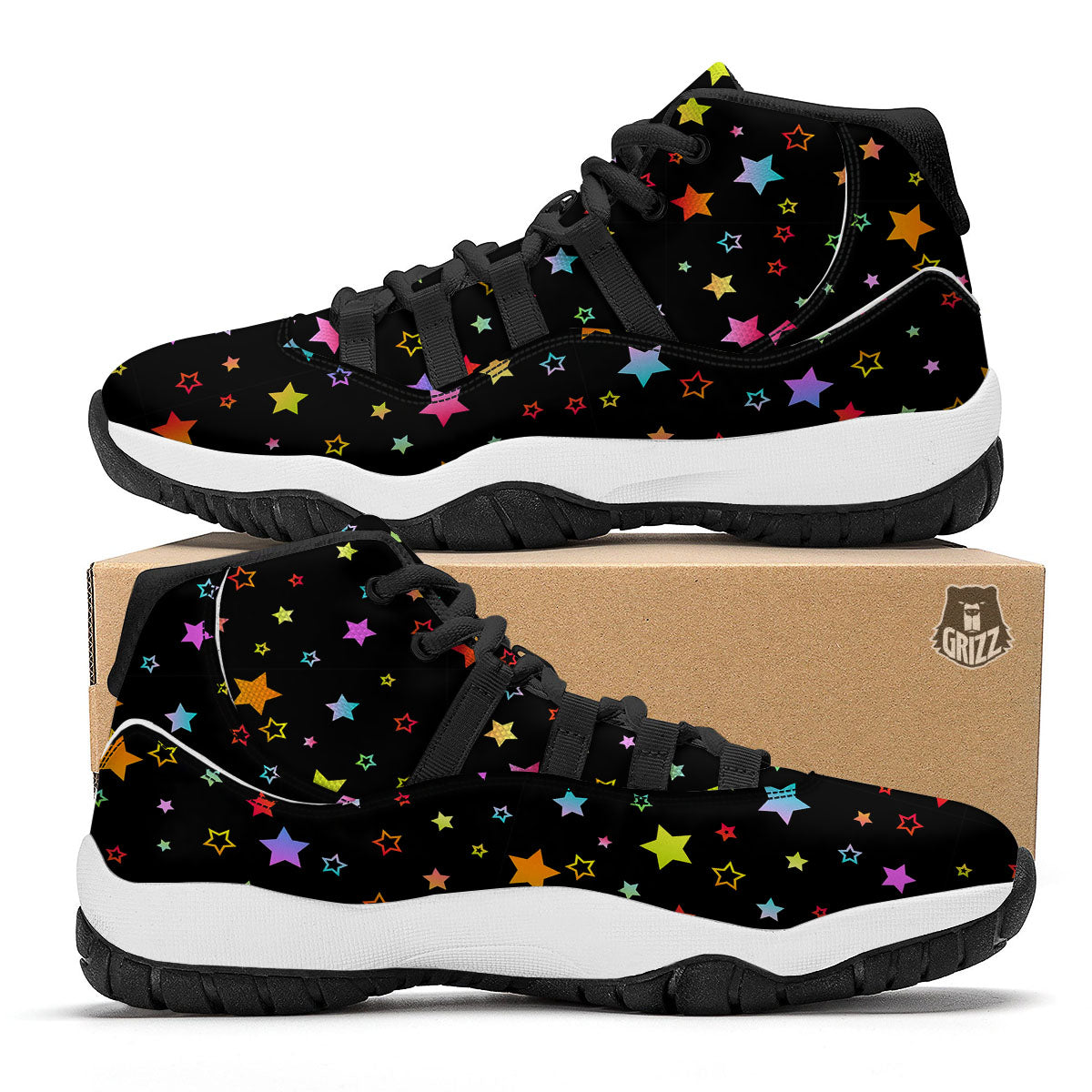 Taurus Cute Cartoon Print Pattern Black Bball Shoes-grizzshop