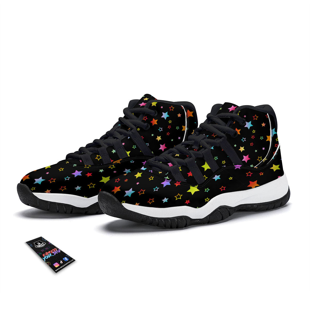 Taurus Cute Cartoon Print Pattern Black Bball Shoes-grizzshop