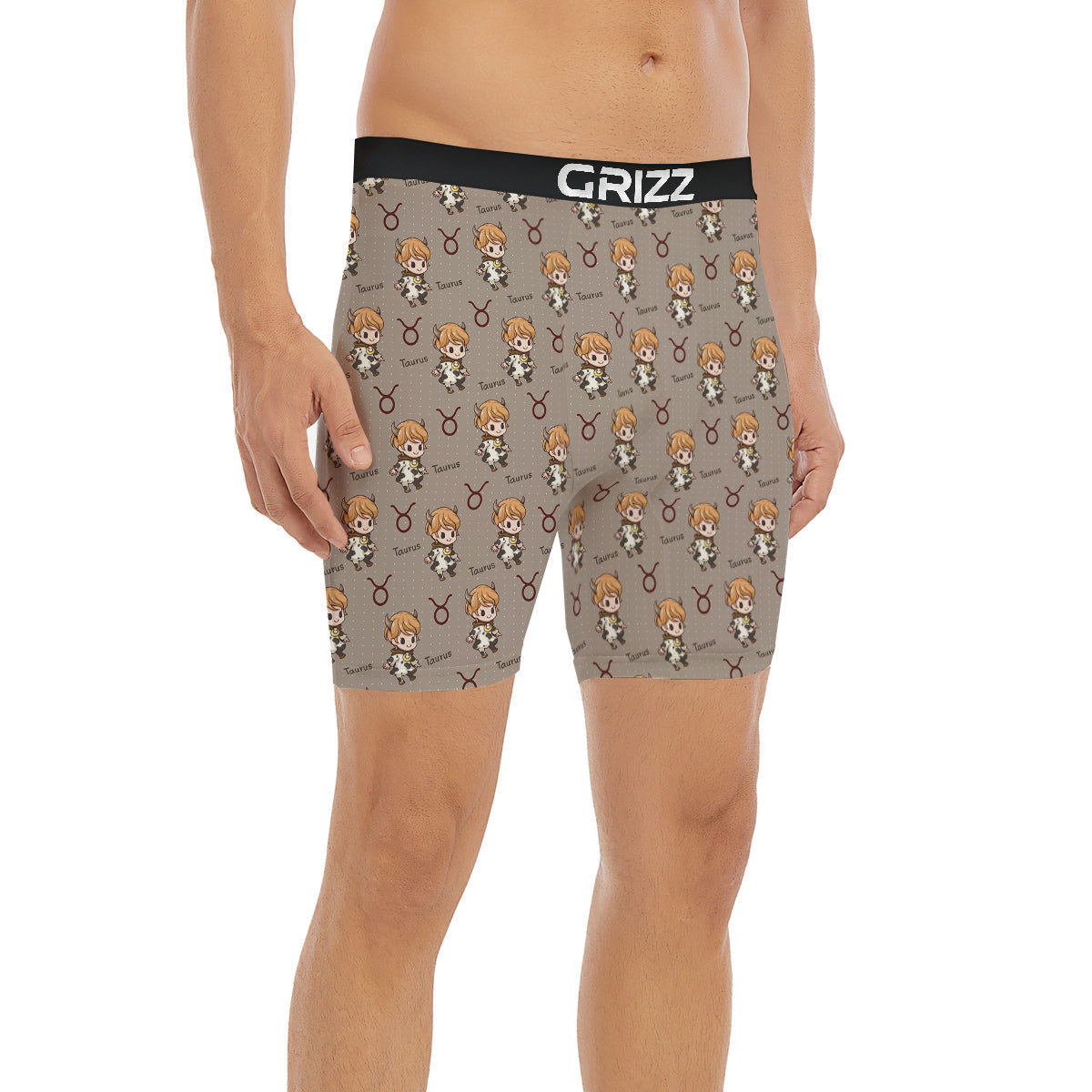 Taurus Cute Cartoon Print Pattern Boxer Briefs-grizzshop