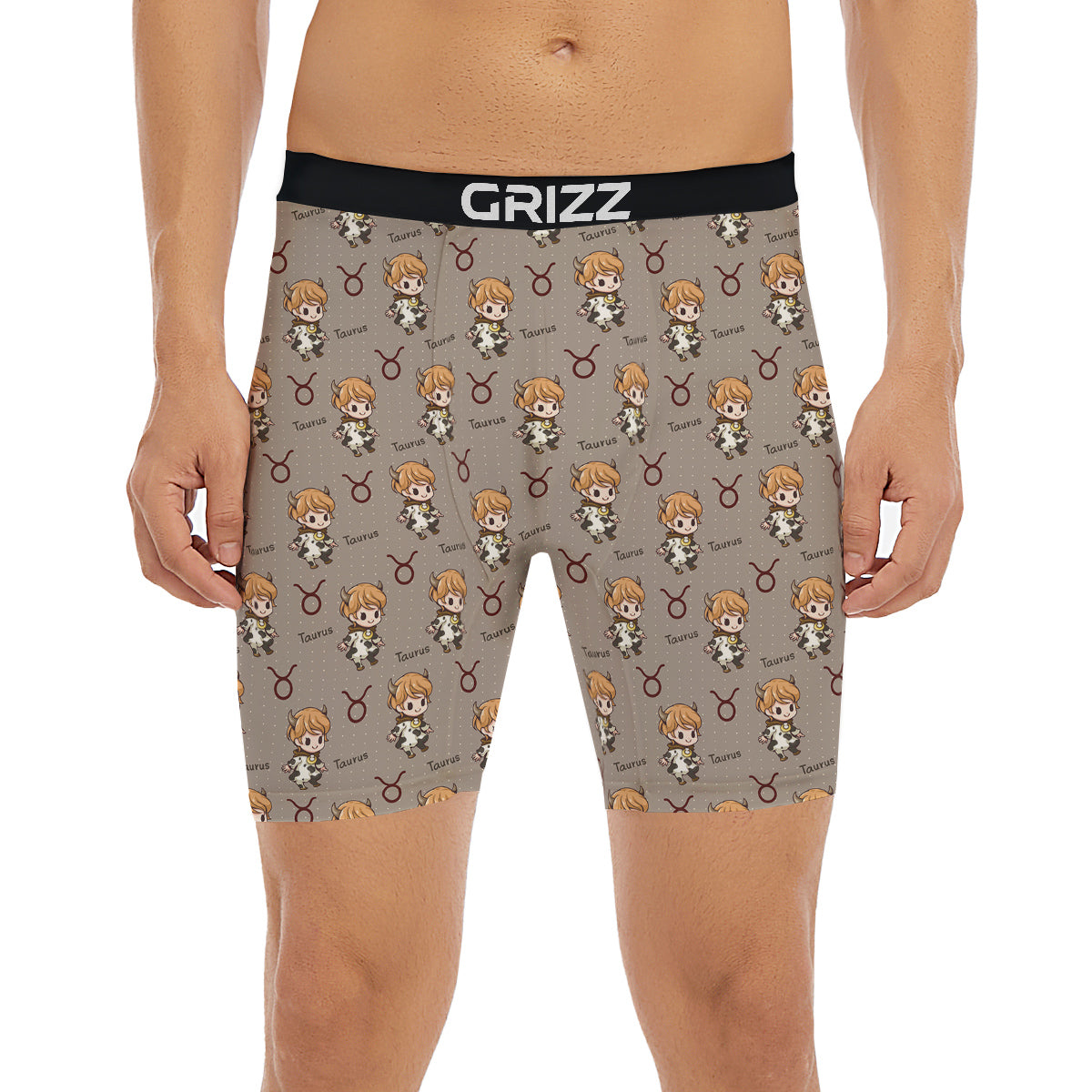 Taurus Cute Cartoon Print Pattern Boxer Briefs-grizzshop