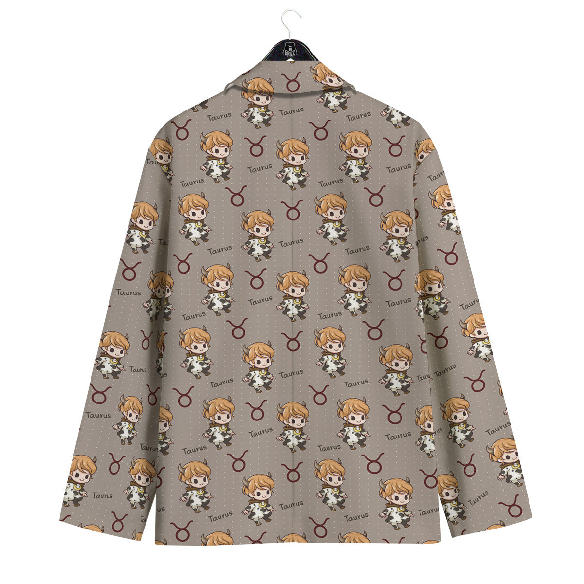 Taurus Cute Cartoon Print Pattern Men's Sport Coat-grizzshop