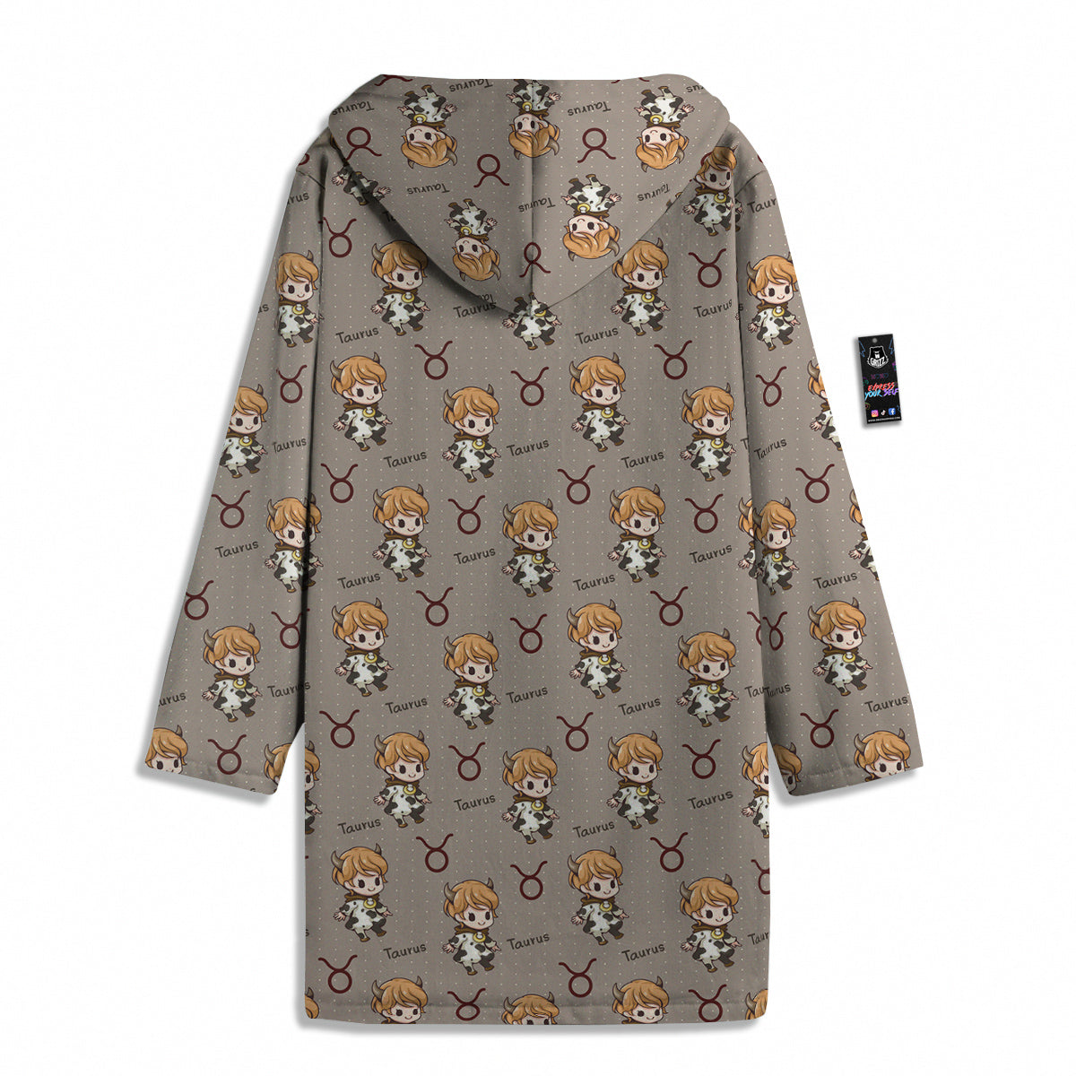 Taurus Cute Cartoon Print Pattern Men's Windbreaker Jacket-grizzshop