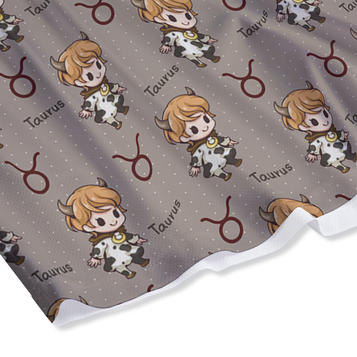 Taurus Cute Cartoon Print Pattern Mesh Shorts
