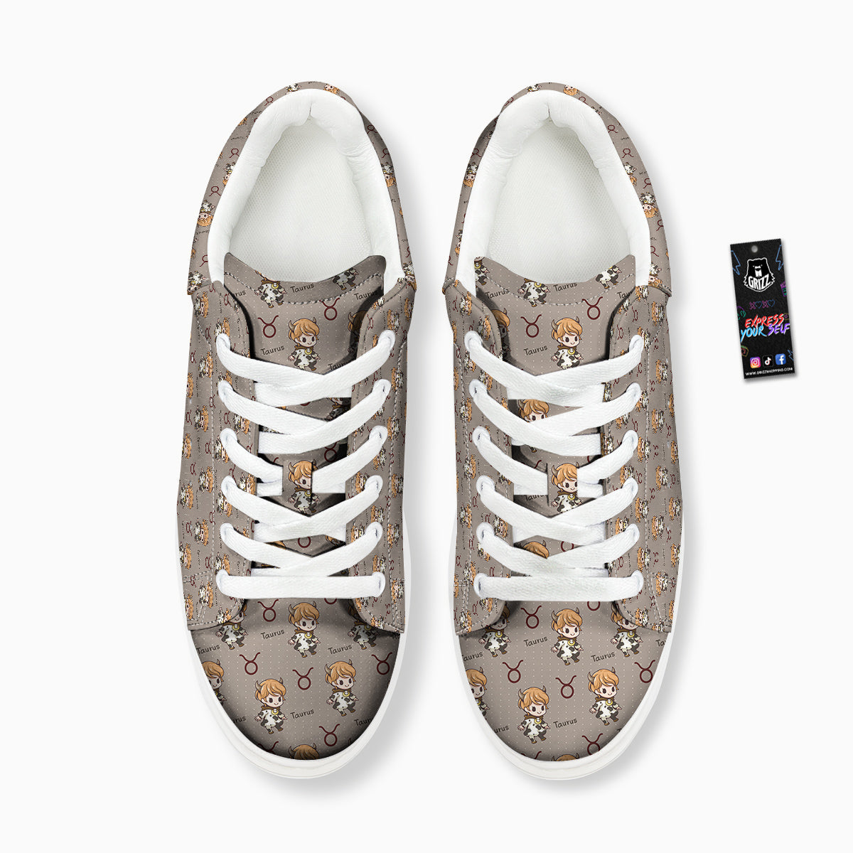 Taurus Cute Cartoon Print Pattern Platform Shoes-grizzshop