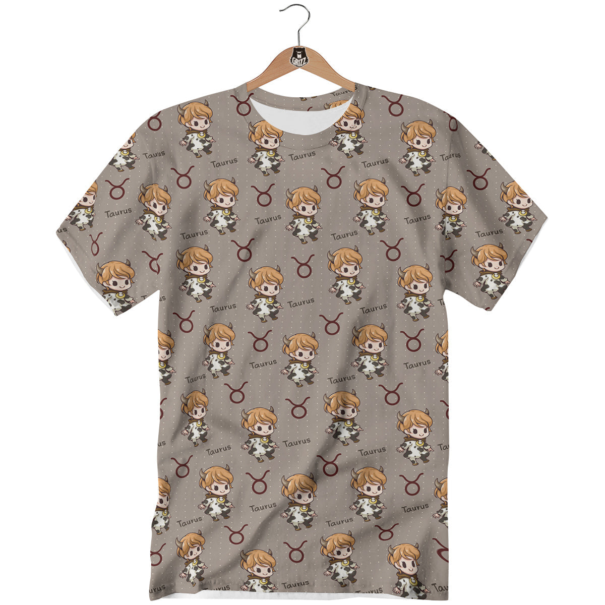 Taurus Cute Cartoon Print Pattern T-Shirt-grizzshop