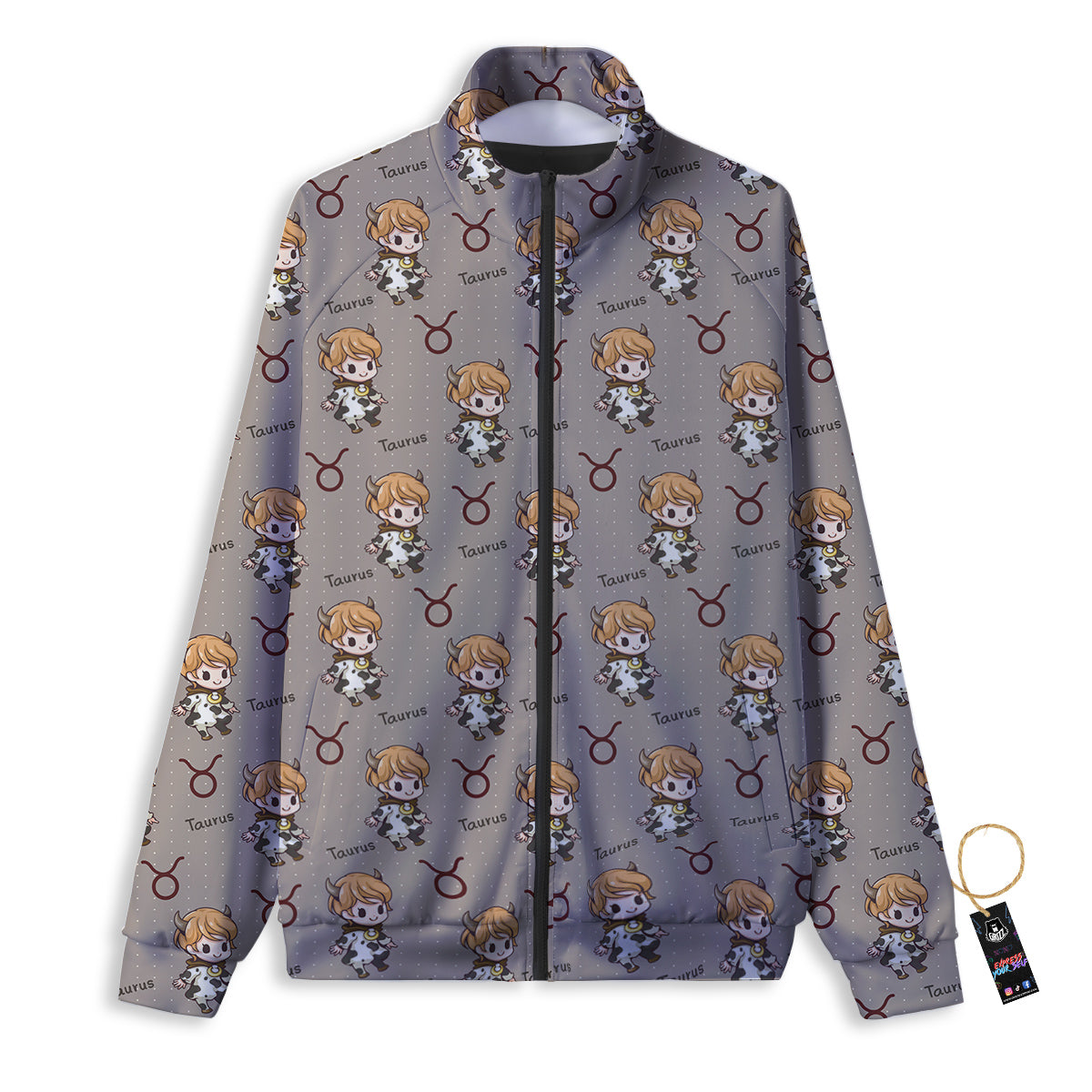 Taurus Cute Cartoon Print Pattern Track Jacket-grizzshop