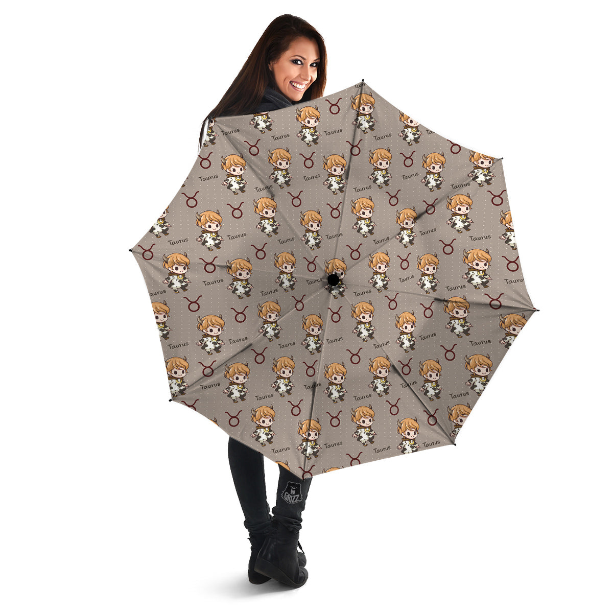 Taurus Cute Cartoon Print Pattern Umbrella-grizzshop