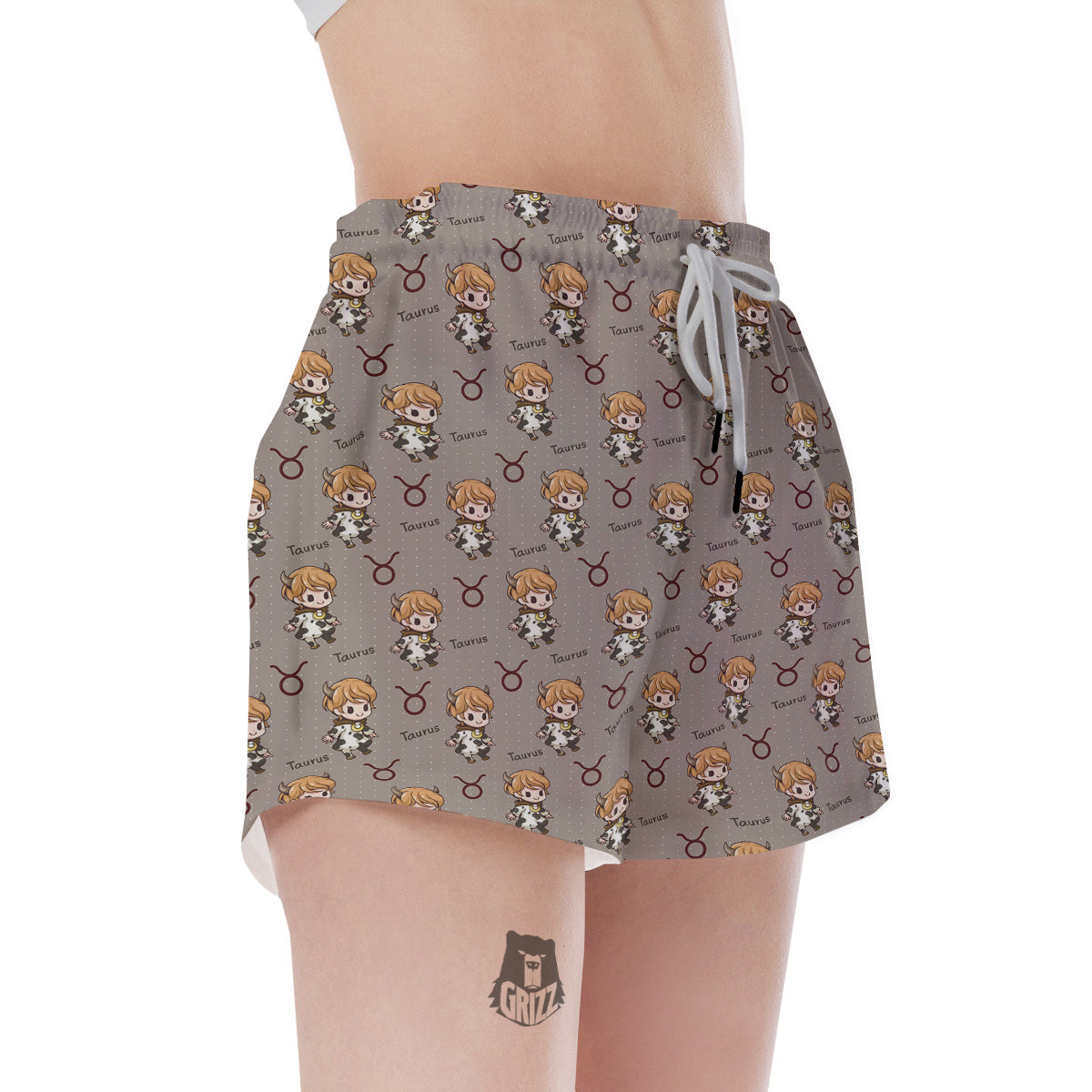 Taurus Cute Cartoon Print Pattern Women's Shorts-grizzshop
