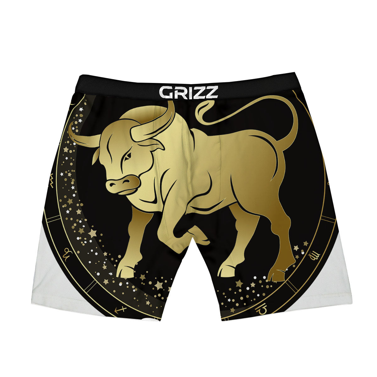 Taurus Sign Black And Gold Print Boxer Briefs-grizzshop