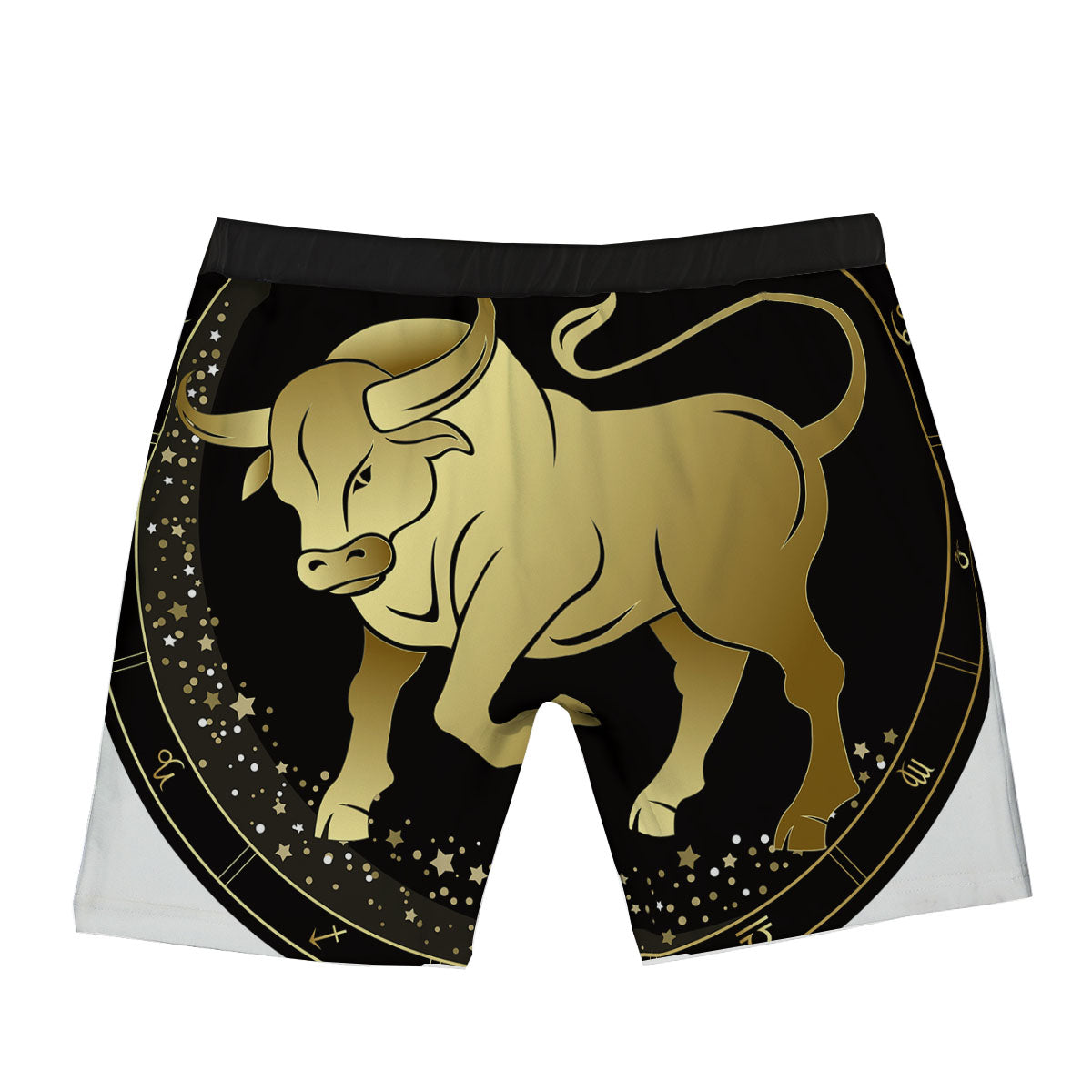 Taurus Sign Black And Gold Print Boxer Briefs-grizzshop