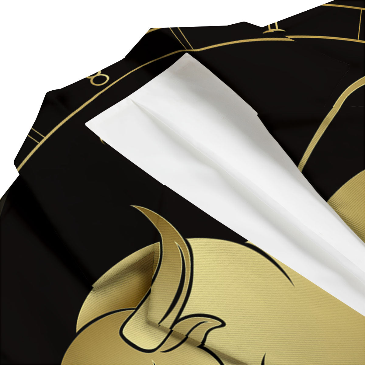 Taurus Sign Black And Gold Print Men's Blazer-grizzshop