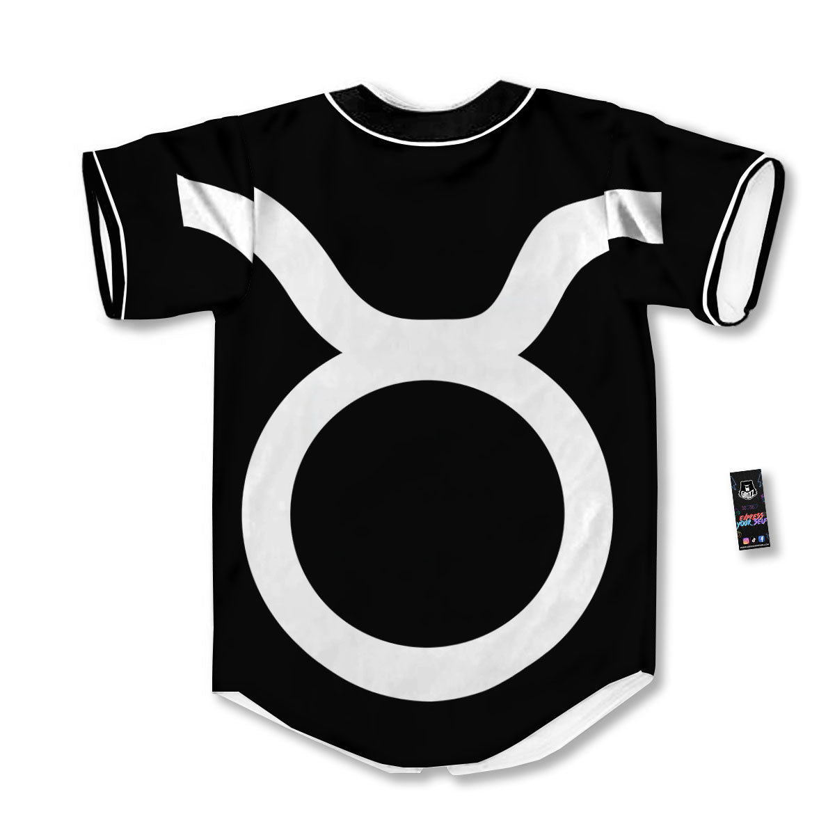 Taurus Sign White And Black Print Baseball Jersey-grizzshop