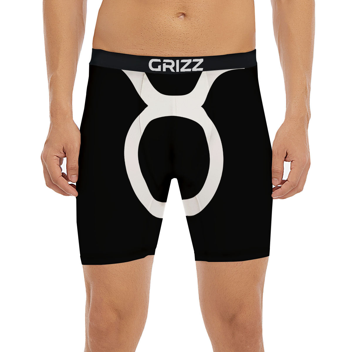 Taurus Sign White And Black Print Boxer Briefs-grizzshop