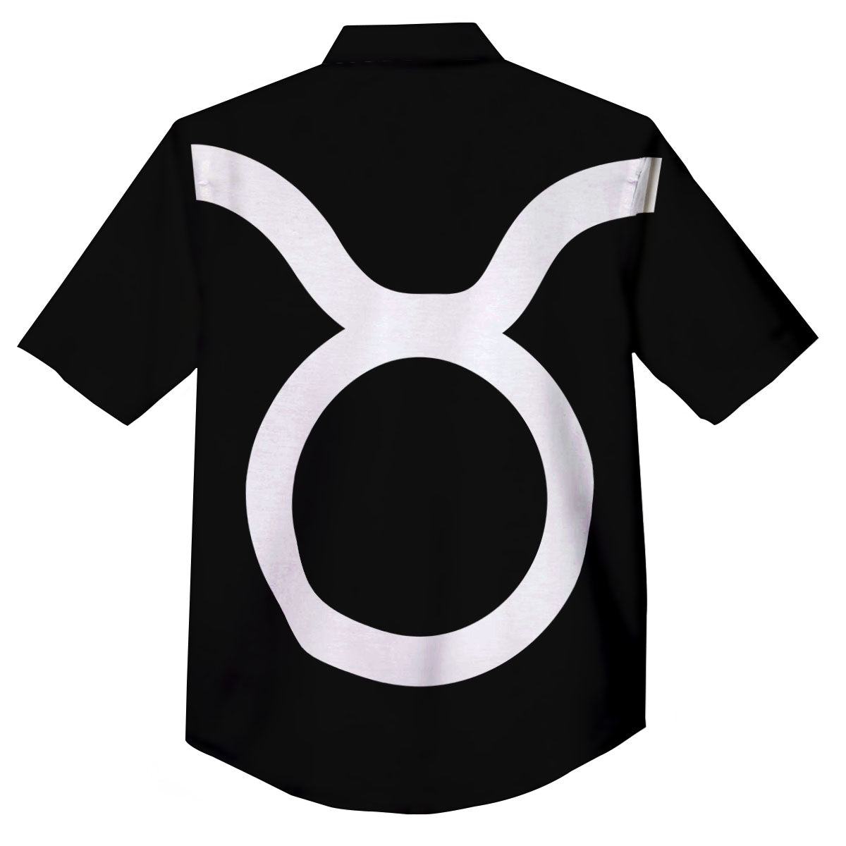 Taurus Sign White And Black Print Button Up Shirt-grizzshop