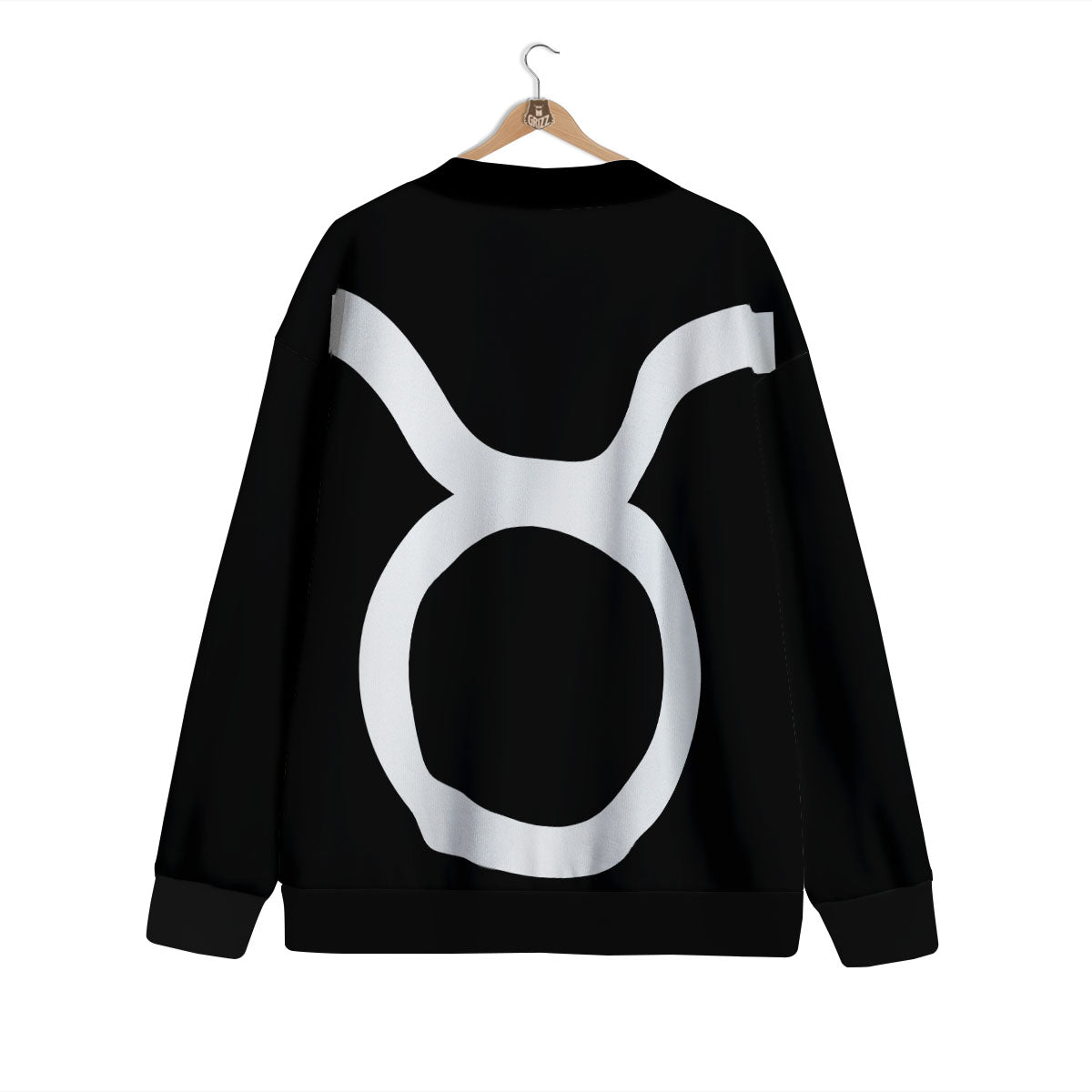 Taurus Sign White And Black Print Cardigan-grizzshop