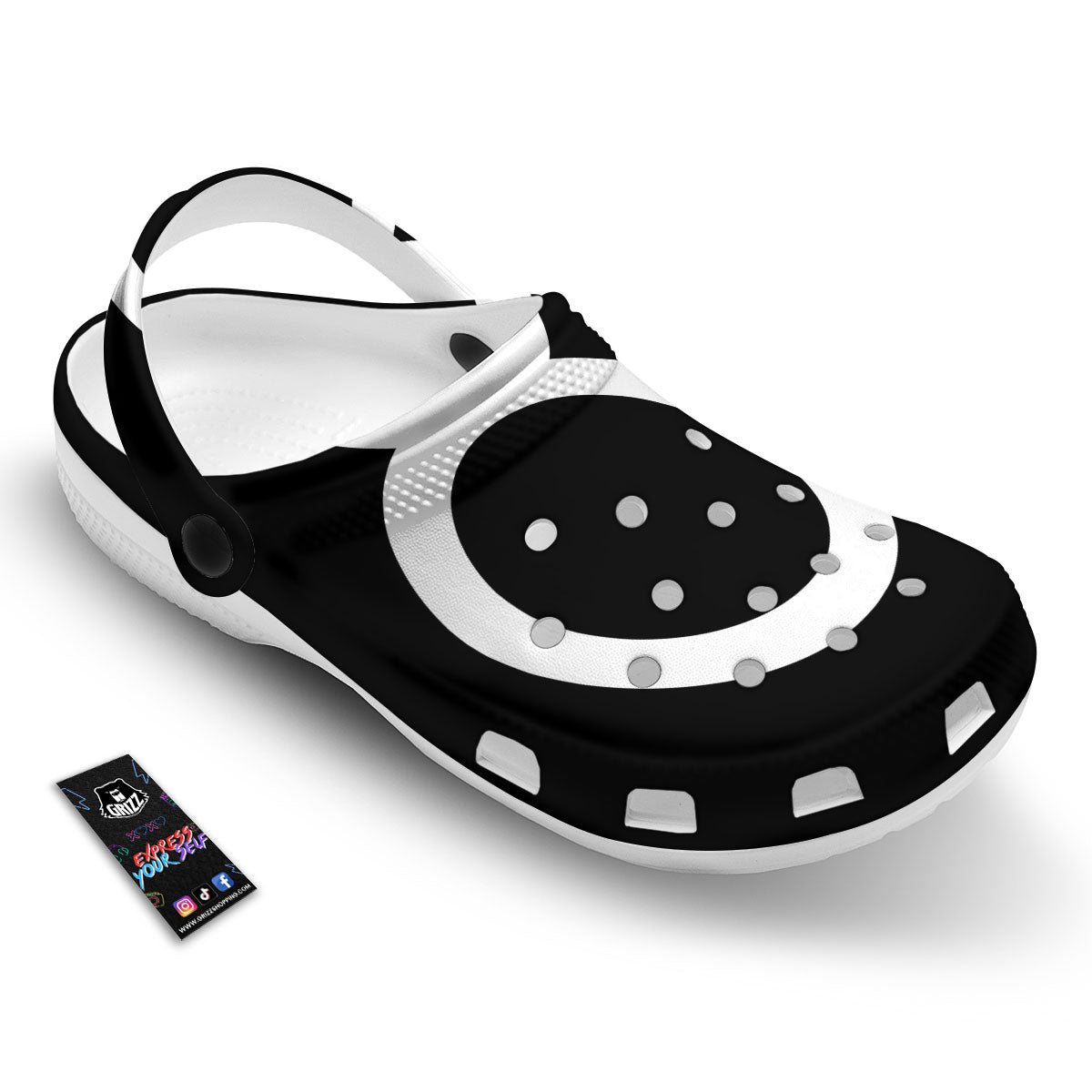 Taurus Sign White And Black Print Clog-grizzshop