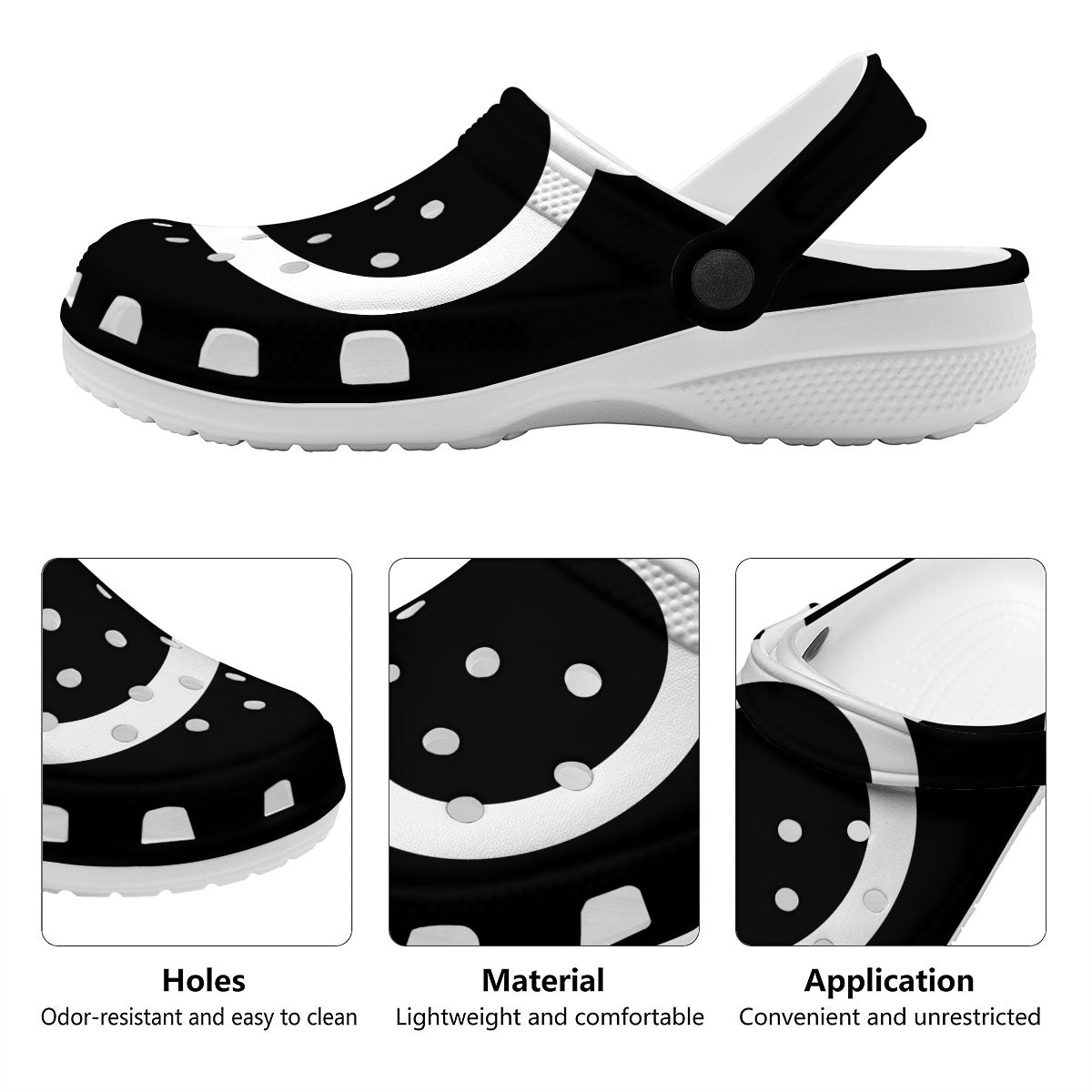 Taurus Sign White And Black Print Clog-grizzshop