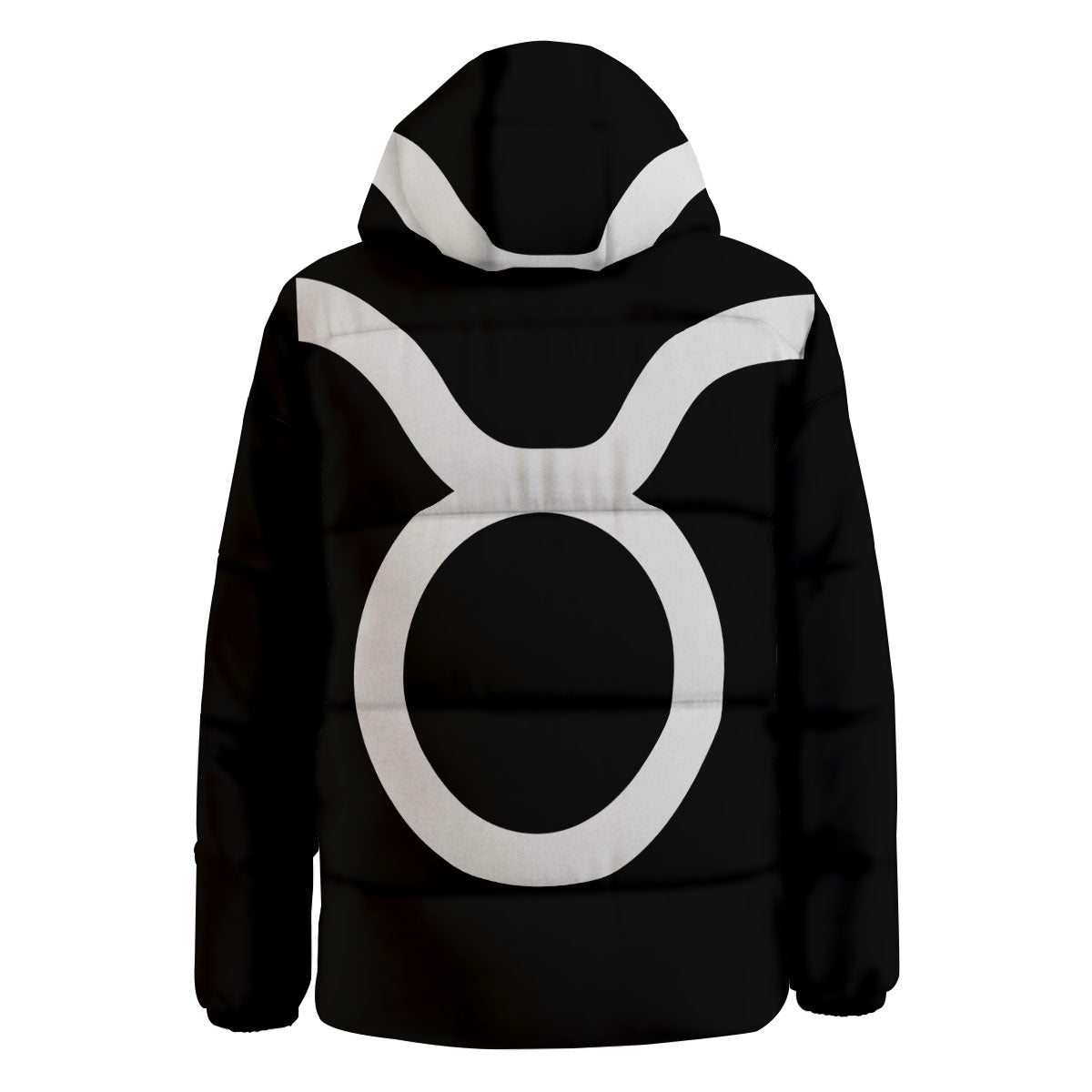 Taurus Sign White And Black Print Down Jacket-grizzshop