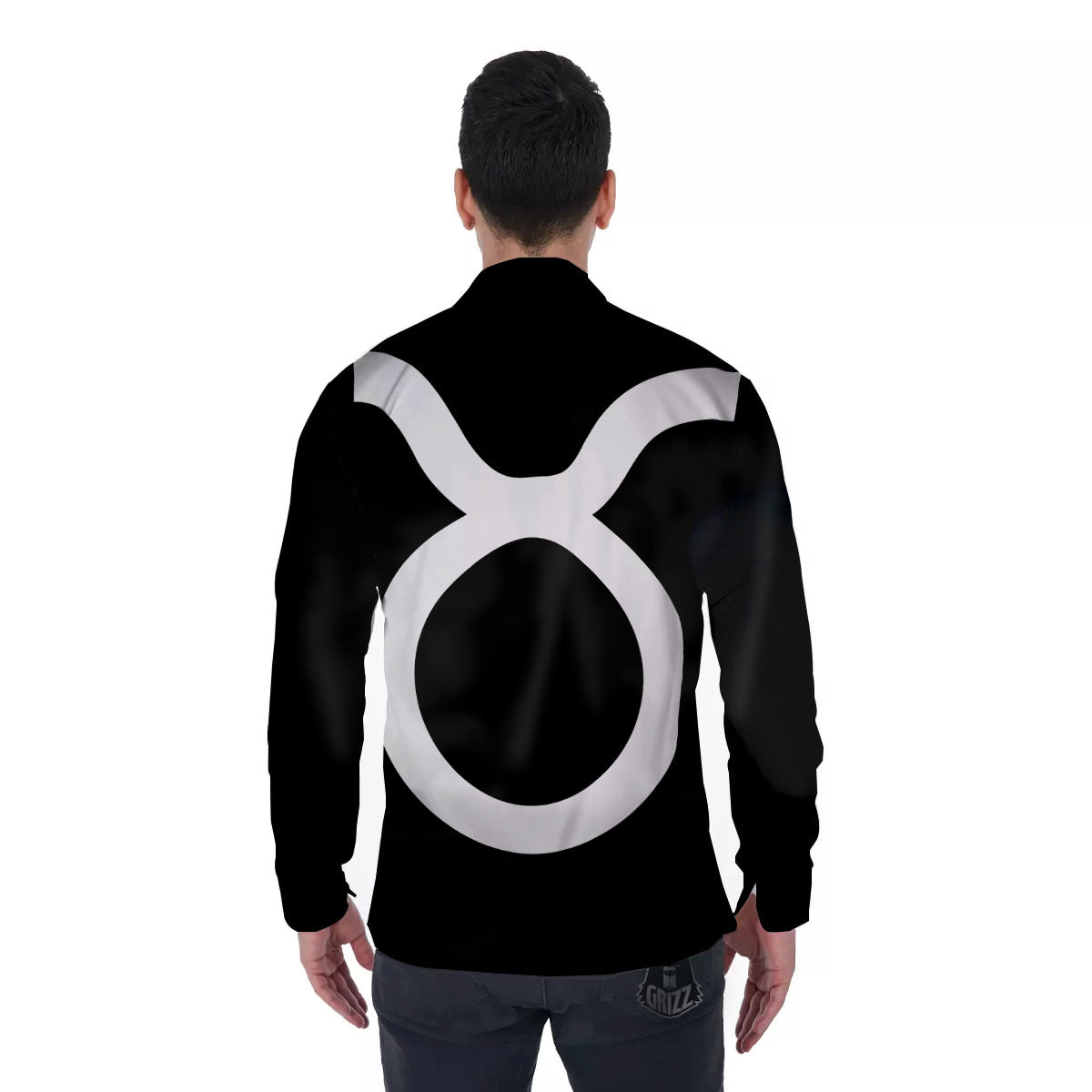 Taurus Sign White And Black Print Men's Long Sleeve Shirts-grizzshop