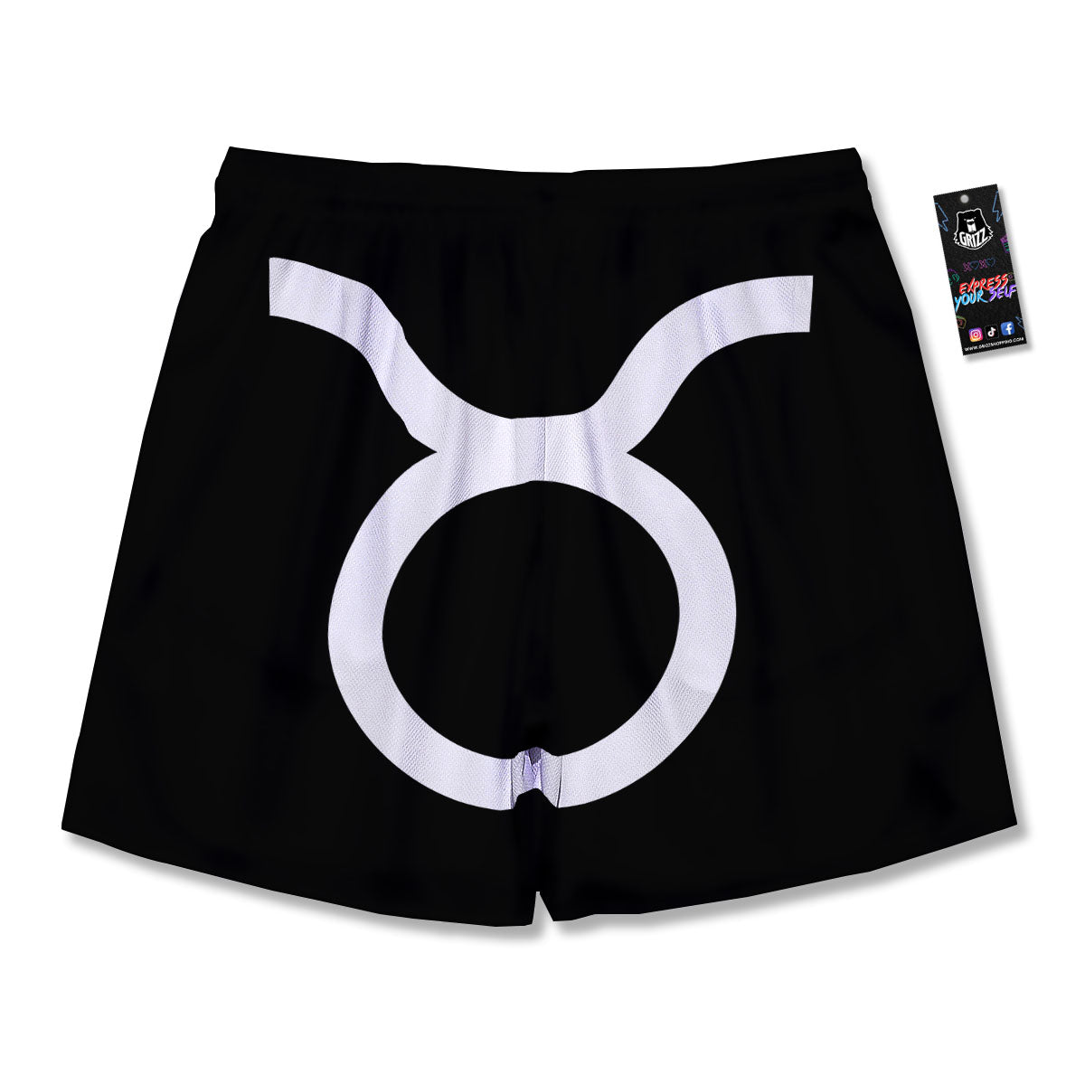 Taurus Sign White And Black Print Men's Running Shorts-grizzshop