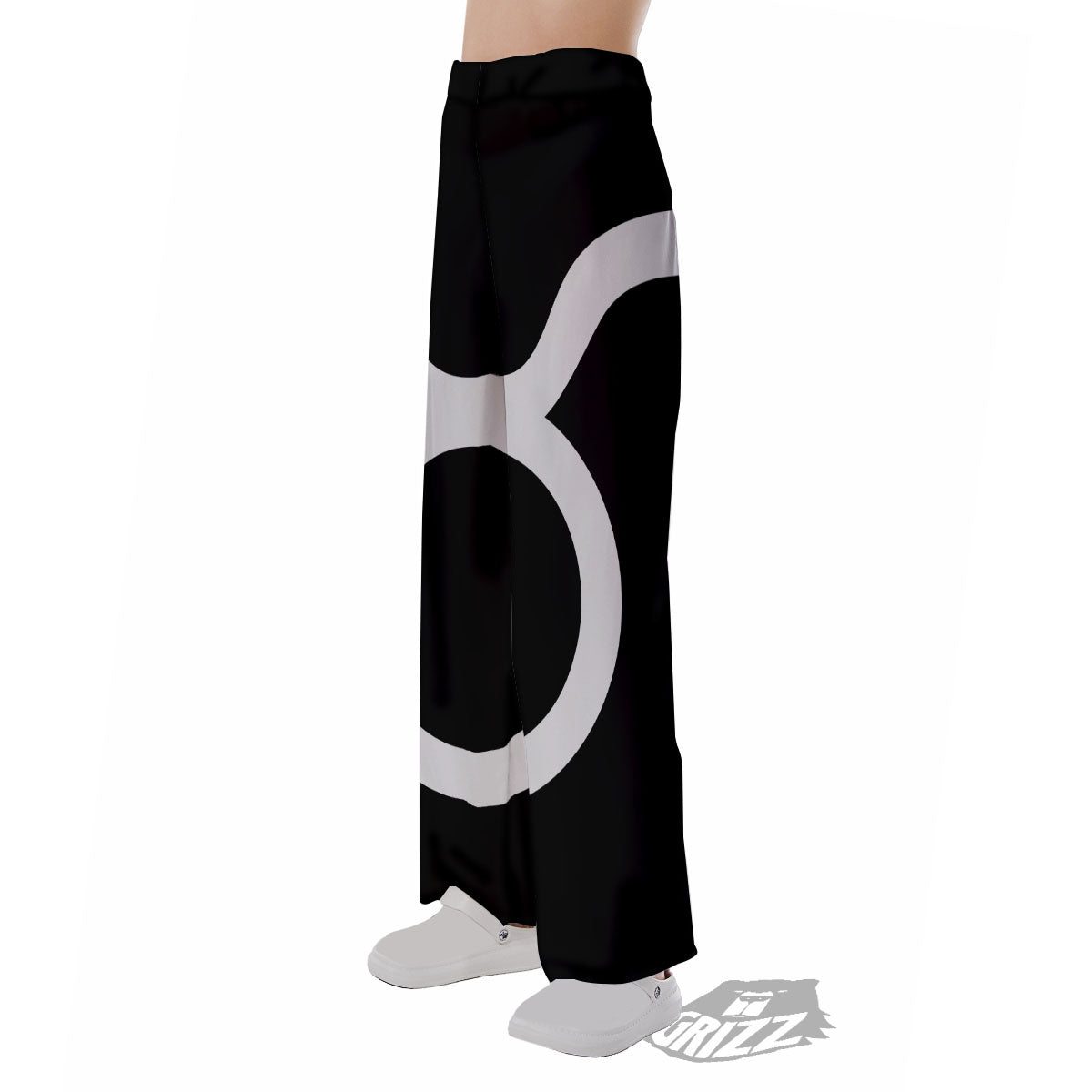 Taurus Sign White And Black Print Pajama Pants-grizzshop