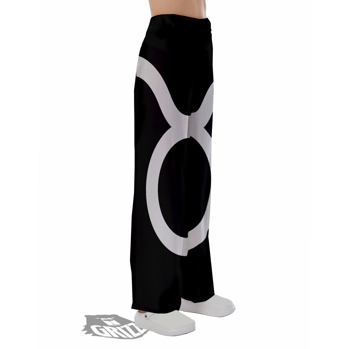 Taurus Sign White And Black Print Pajama Pants-grizzshop