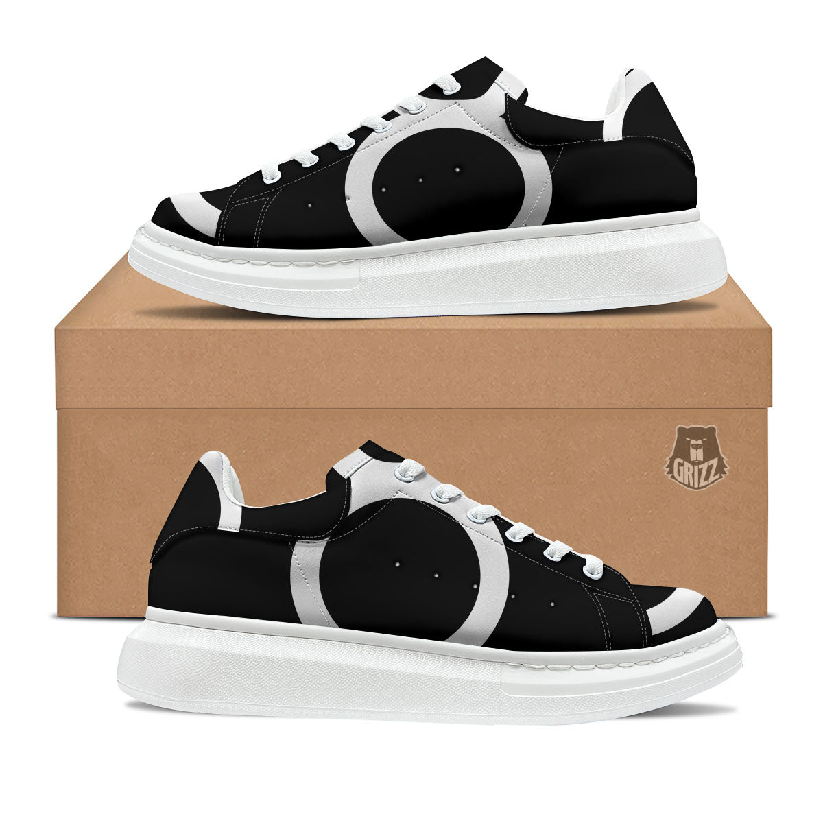 Taurus Sign White And Black Print Platform Shoes-grizzshop