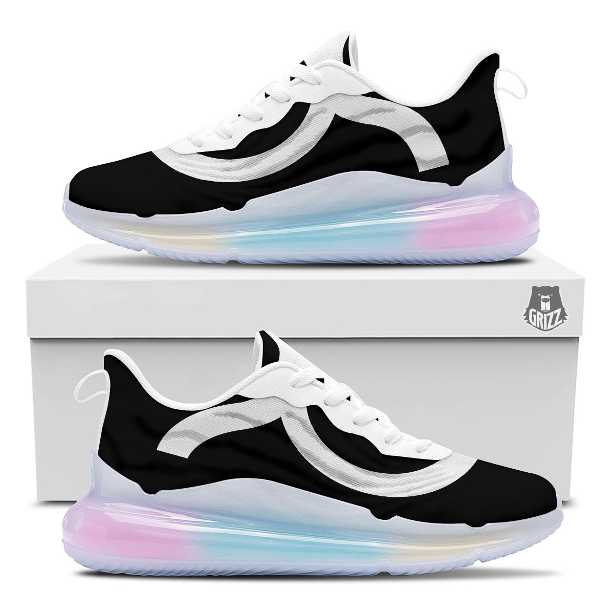 Taurus Sign White And Black Print Running Sneakers-grizzshop