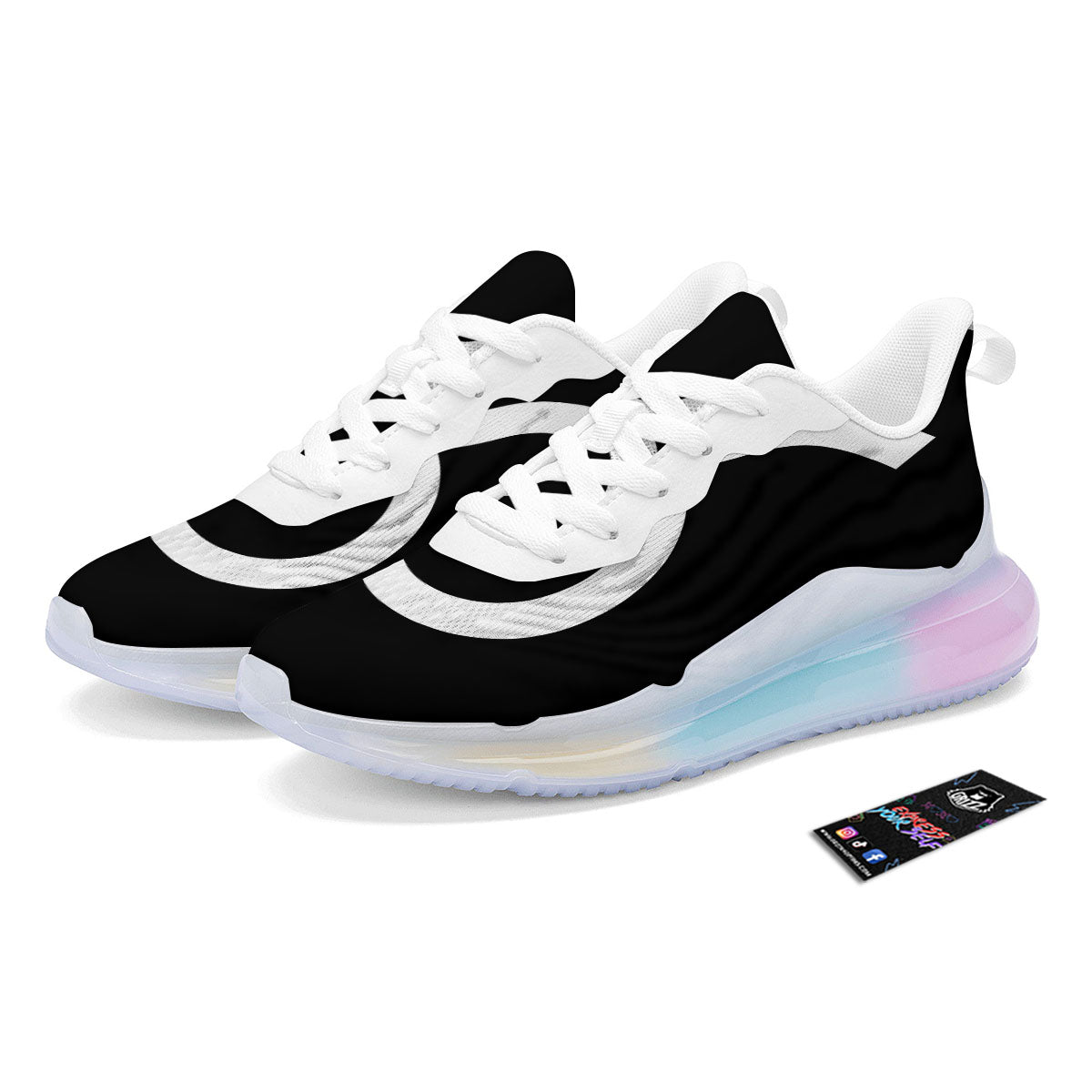 Taurus Sign White And Black Print Running Sneakers-grizzshop